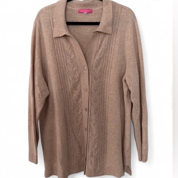 Sweaters - Isaac Mizrahi Beige Cashmere Sweater